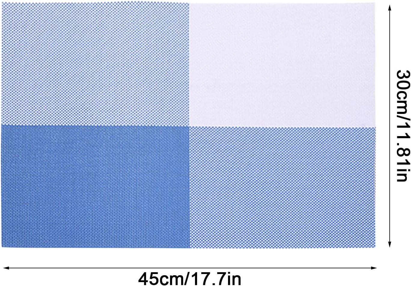 PVC Table Place Mats-Blue Check Table Mats Apricot   