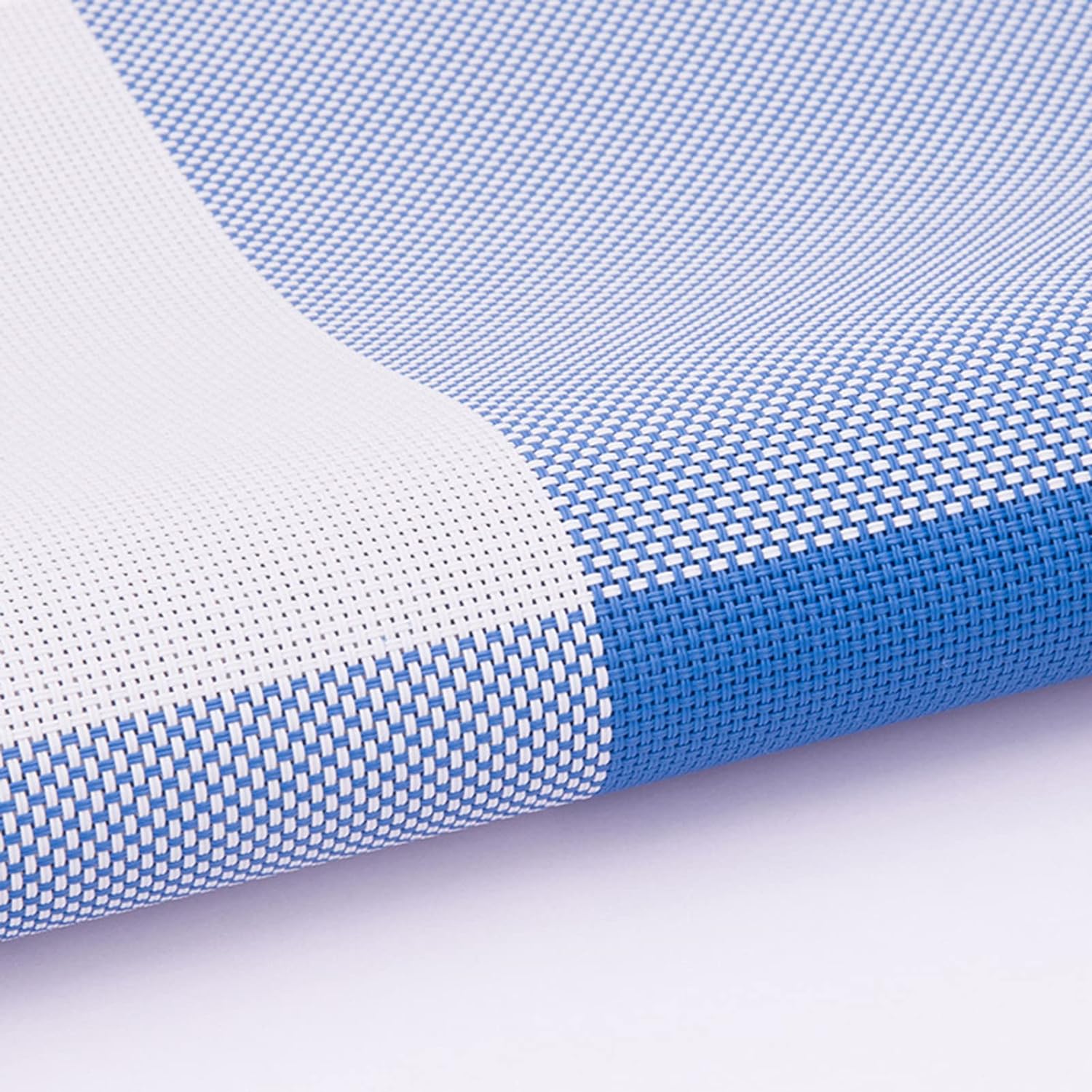 PVC Table Place Mats-Blue Check Table Mats Apricot   