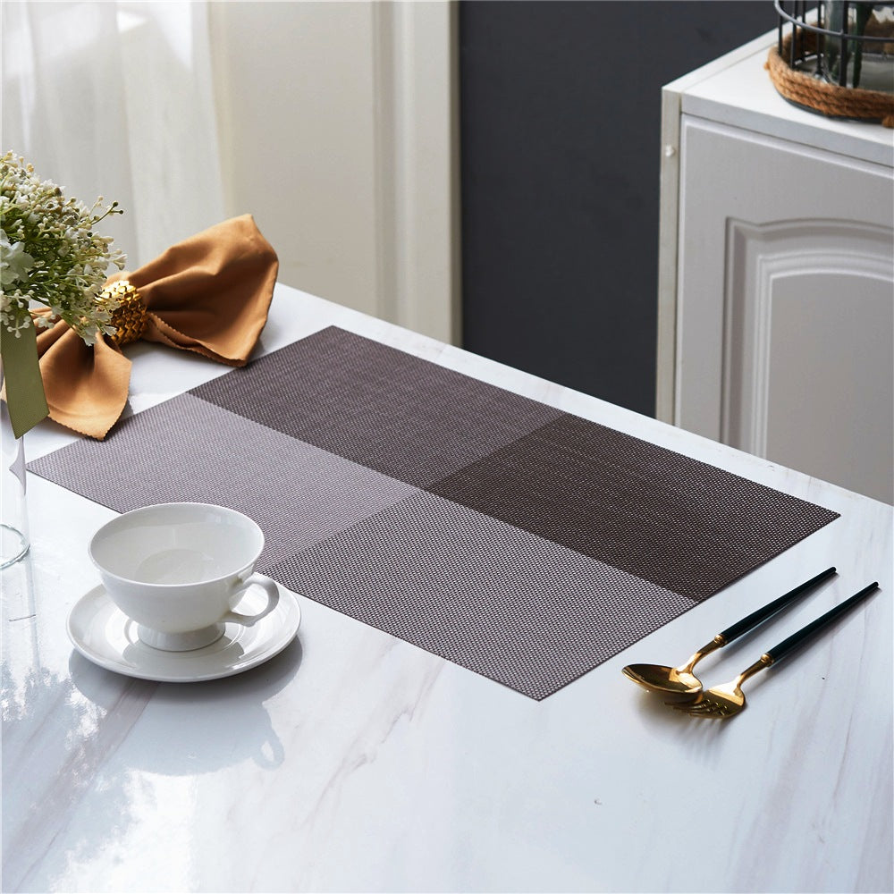 PVC Table Place Mats-Brown Check Table Mats Apricot   