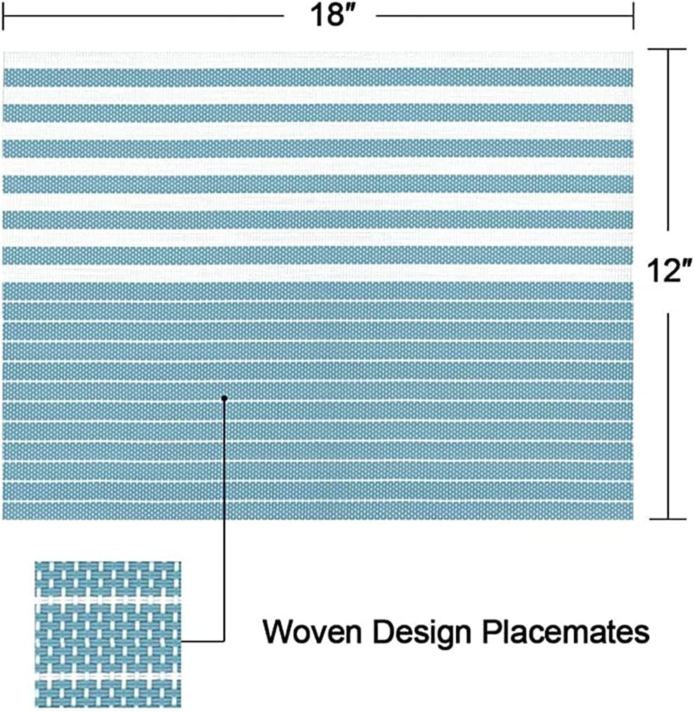 PVC Table Place Mats-Green Lines Table Mats Apricot   