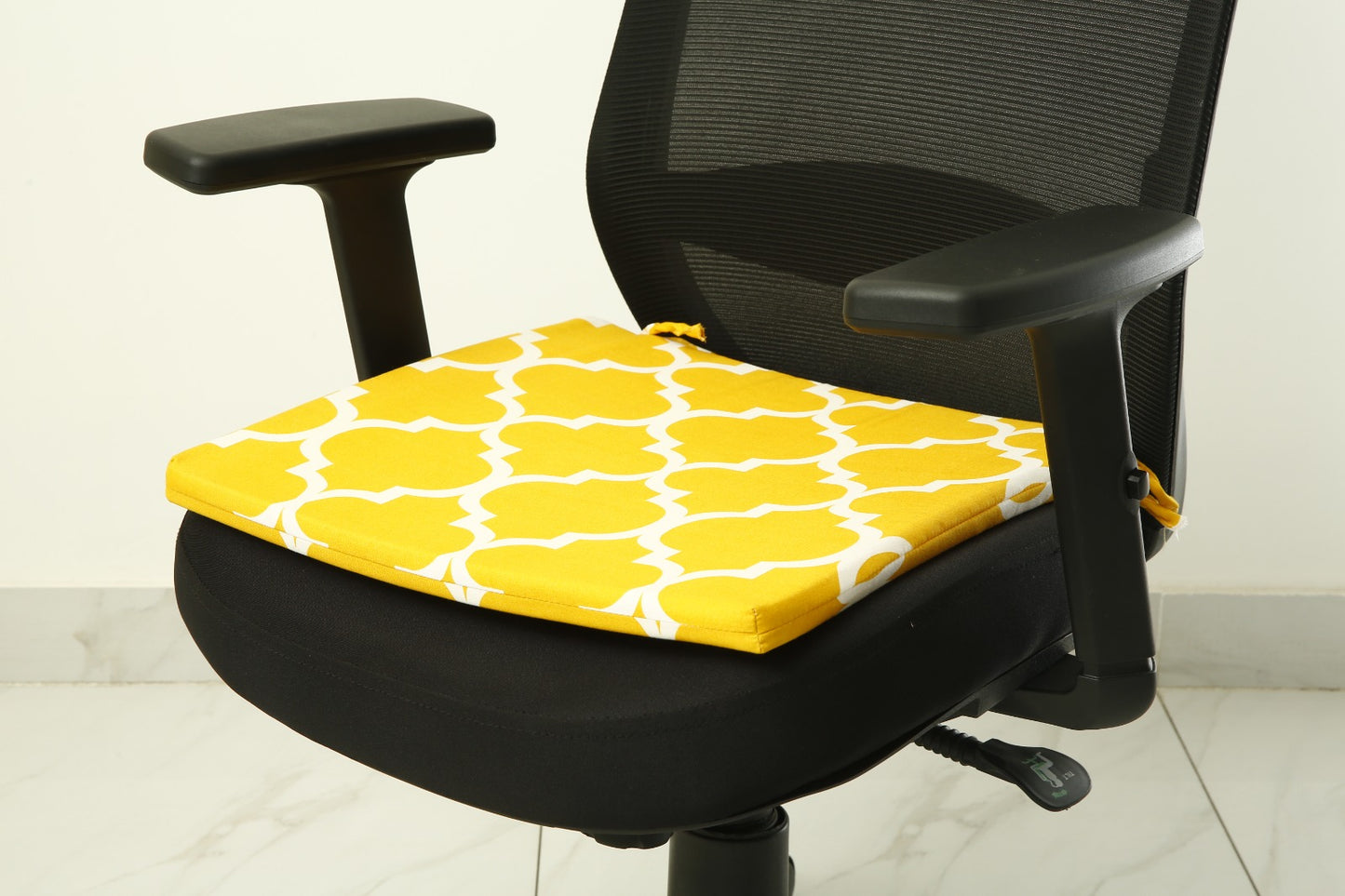 Padded Multi Purpose Sitting Cushions-Mustard Geometric cushions Apricot   