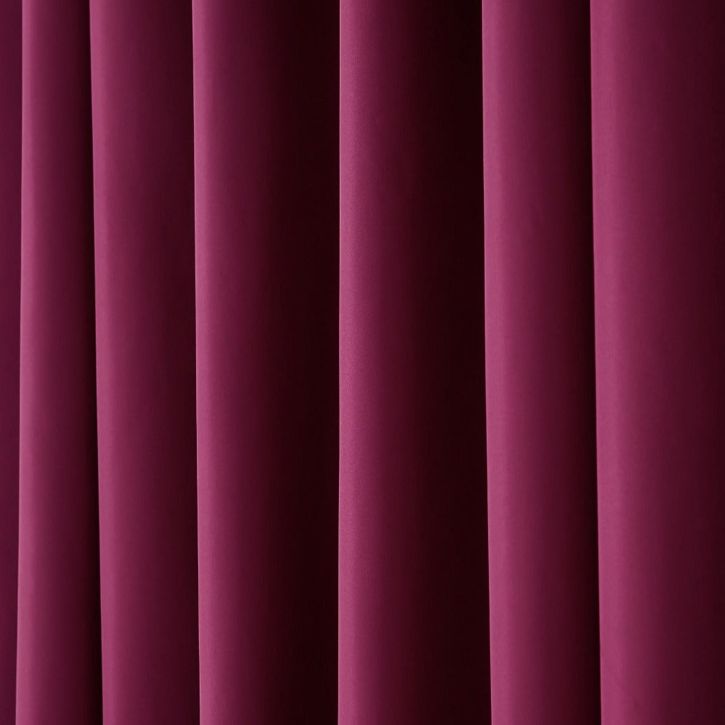 Plain Dyed Laminated Curtain-Dark Purple Curtains Apricot   