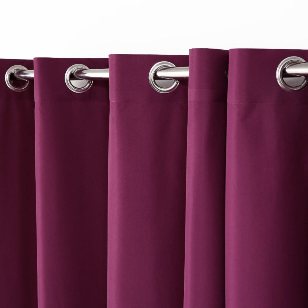 Plain Dyed Laminated Curtain-Dark Purple Curtains Apricot   