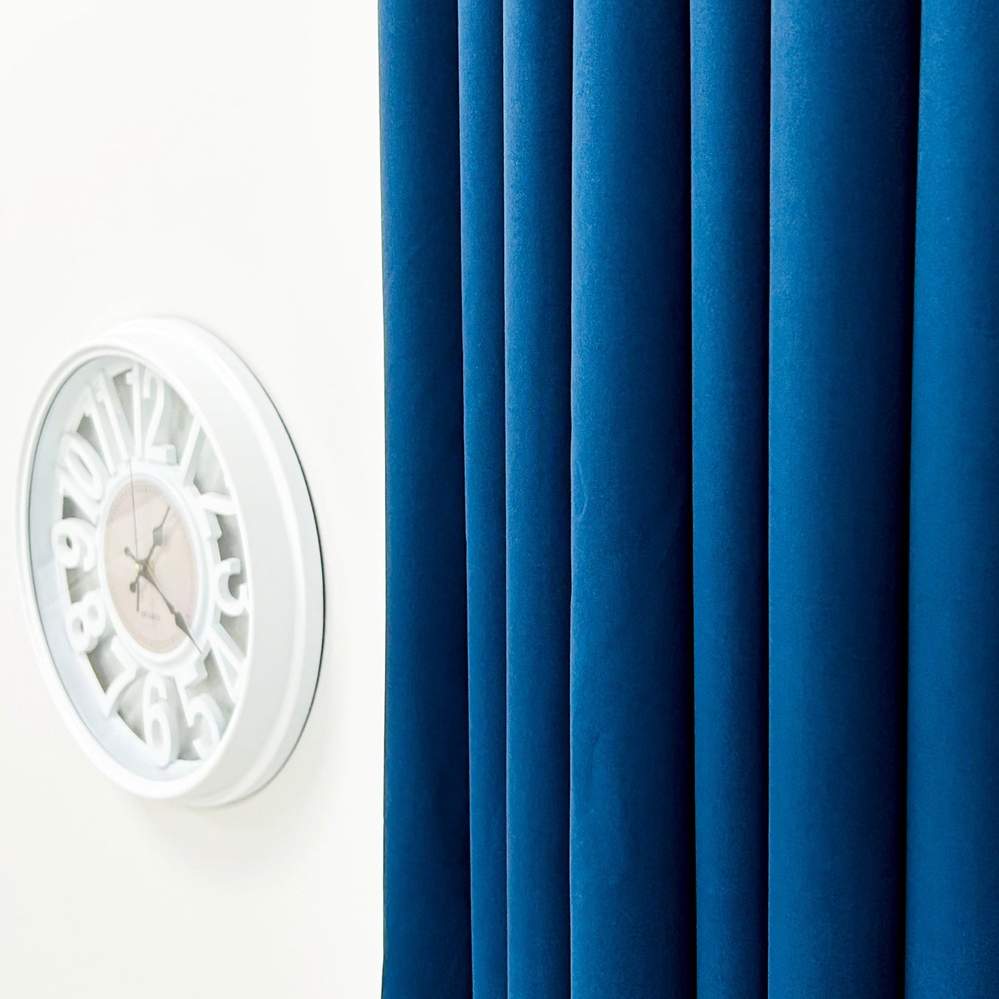 Plain Dyed Laminated Curtain- Navy Blue Curtains Apricot   