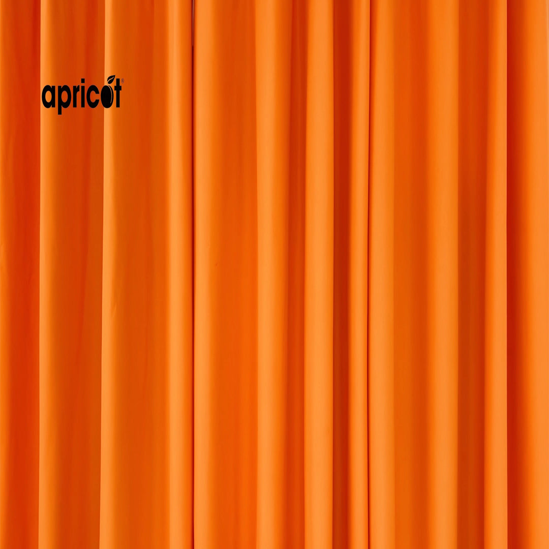 Plain Dyed Laminated Curtain-Orange Curtains Apricot   