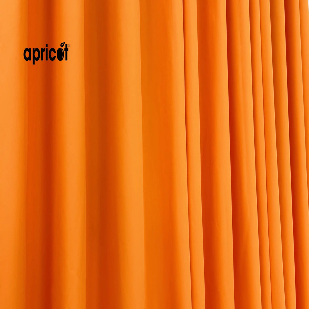 Plain Dyed Laminated Curtain-Orange Curtains Apricot   