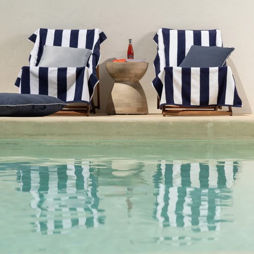 Pool Towel 80*160 cm-Blue Stripe Apricot