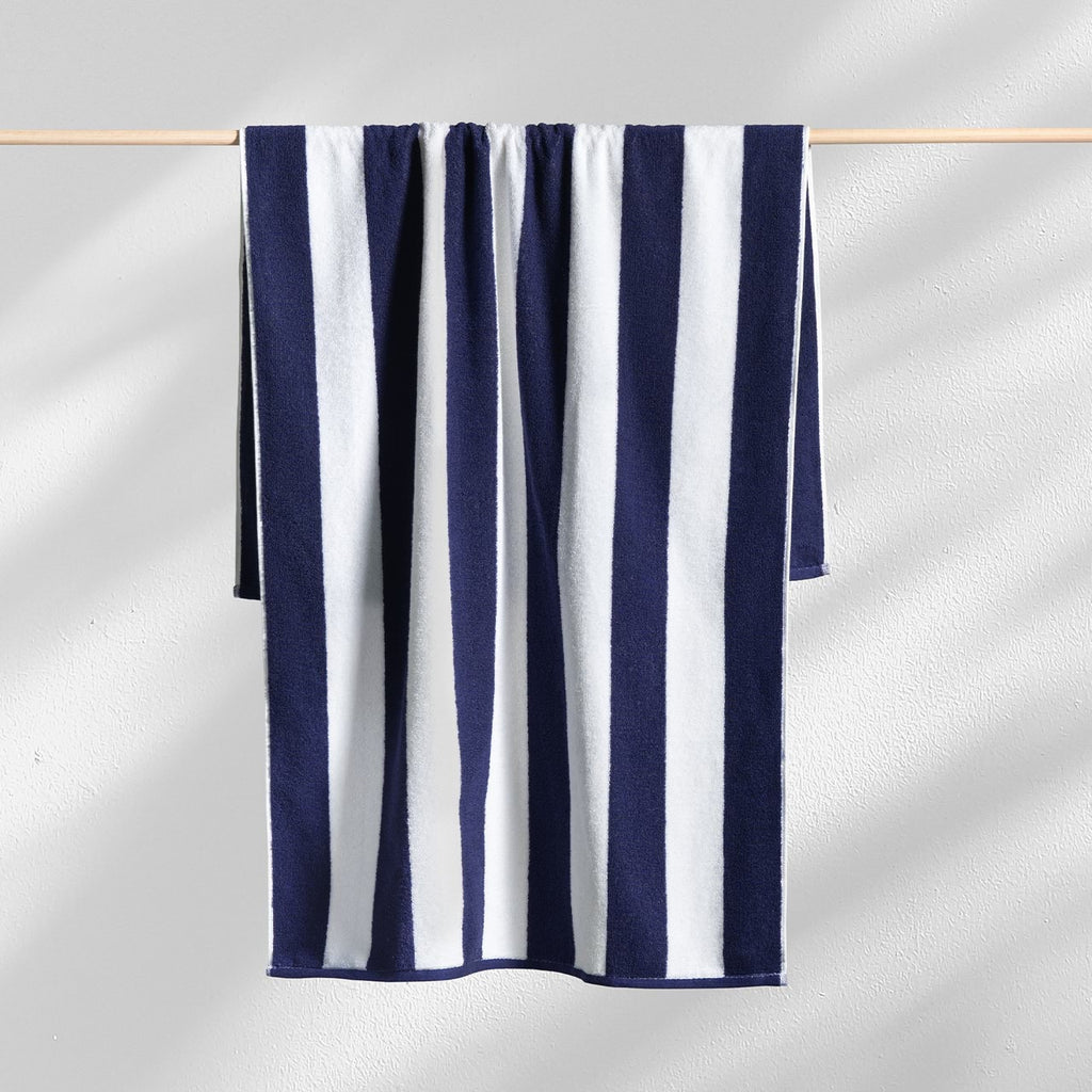Pool Towel 80*160 cm-Blue Stripe Apricot
