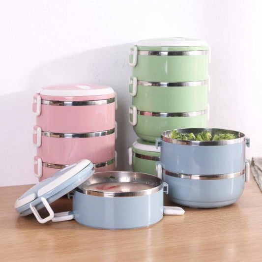 3 Layer Japanese-style Stainless Steel Lunch Box(SA2405-78) Apricot