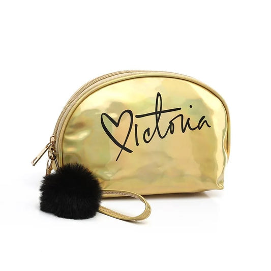 Portable Makeup Organizer Bag Victoria-Golden Cosmetic Organizer Apricot   