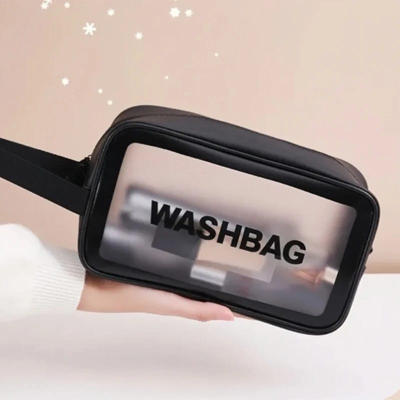 Portable Makeup Organizer Bag WASHBAG-Black Large14626(SA2405-119) Cosmetic Organizer Apricot