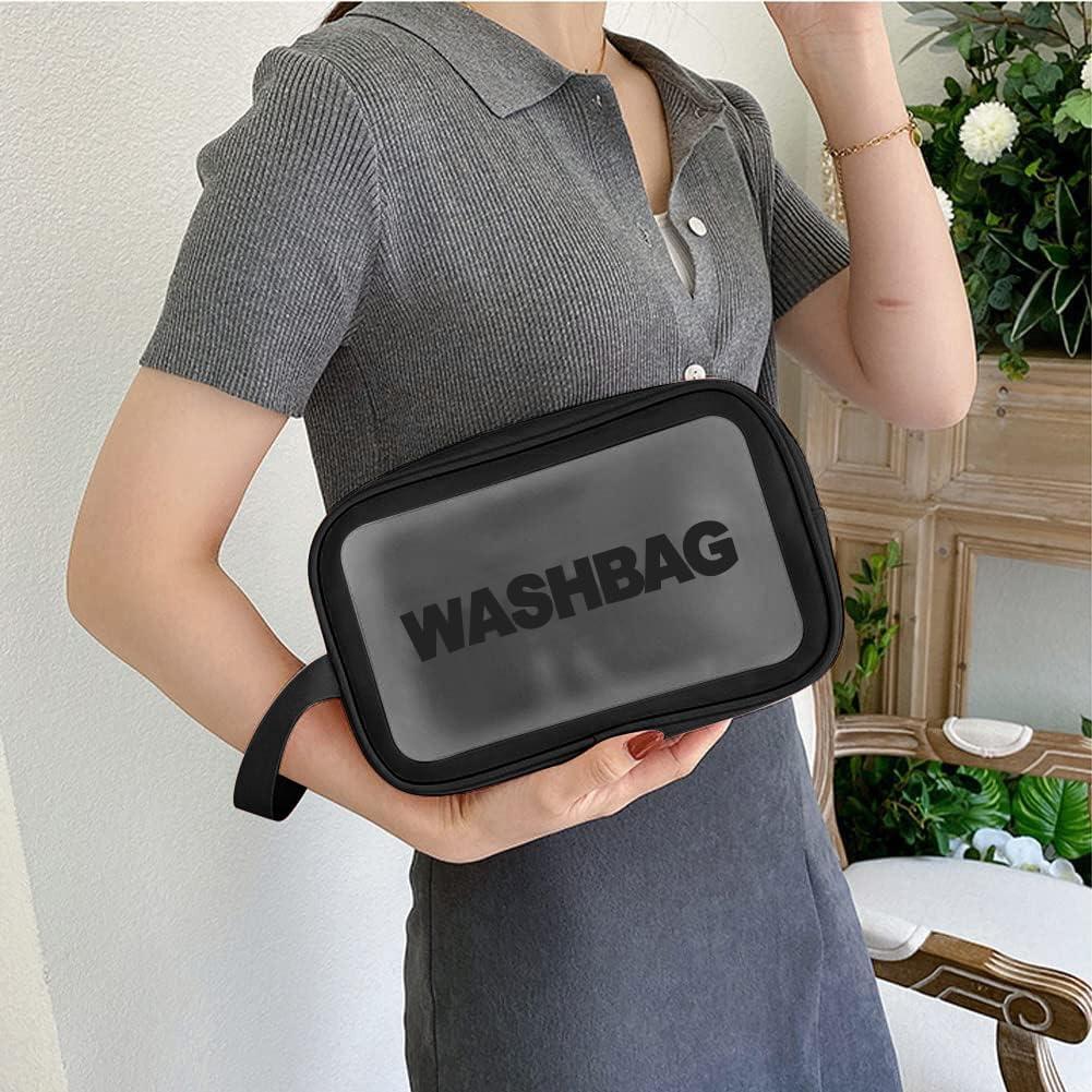 Portable Makeup Organizer Bag WASHBAG-Black Large14626(SA2405-119) Cosmetic Organizer Apricot