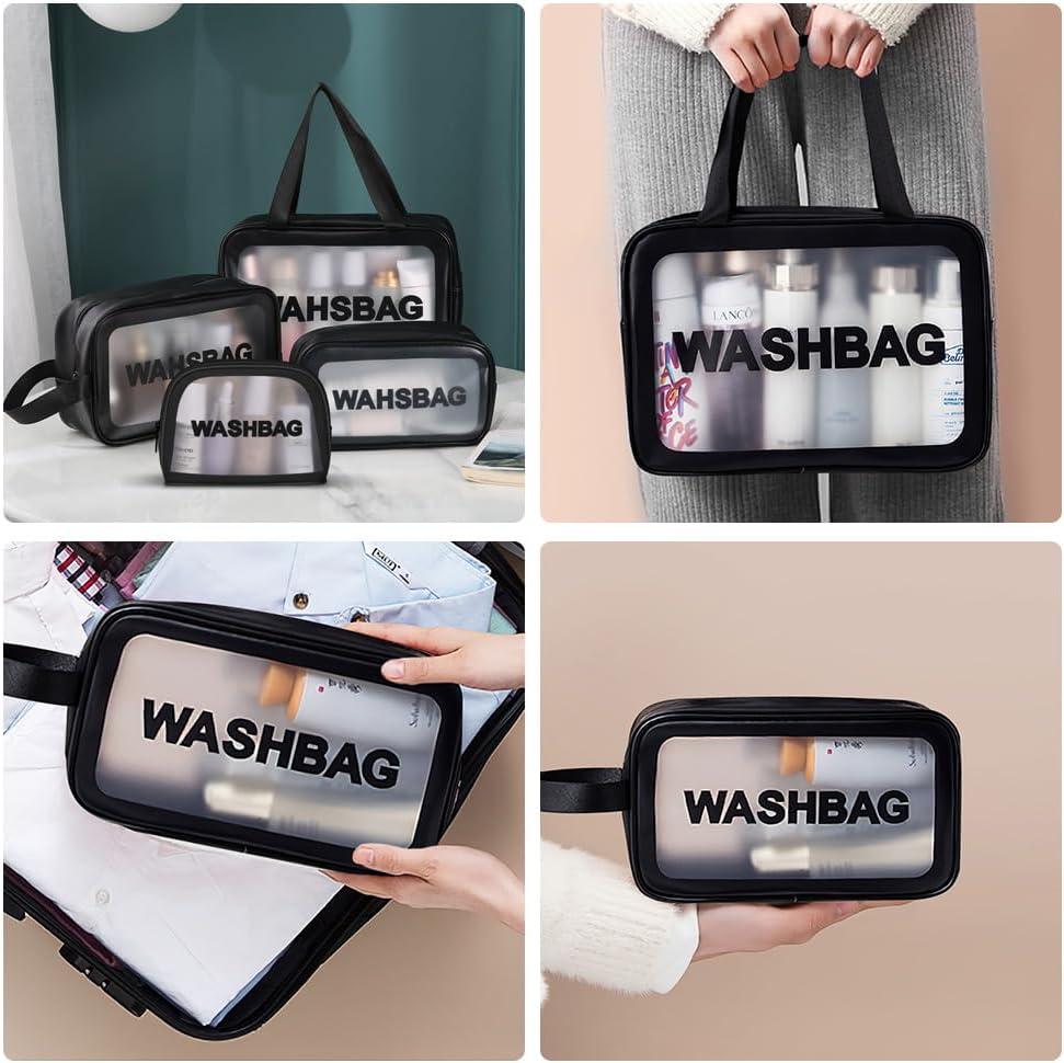 Portable Makeup Organizer Bag WASHBAG-Black Large14626(SA2405-119) Cosmetic Organizer Apricot