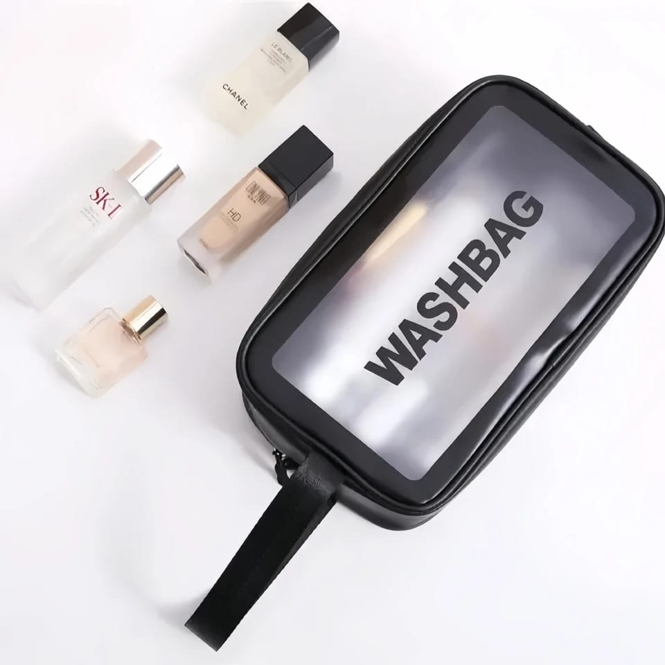 Portable Makeup Organizer Bag WASHBAG-Black Large14626(SA2405-119) Cosmetic Organizer Apricot