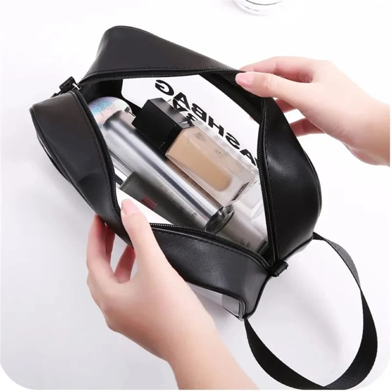 Portable Makeup Organizer Bag WASHBAG-Black Large14626(SA2405-119) Cosmetic Organizer Apricot