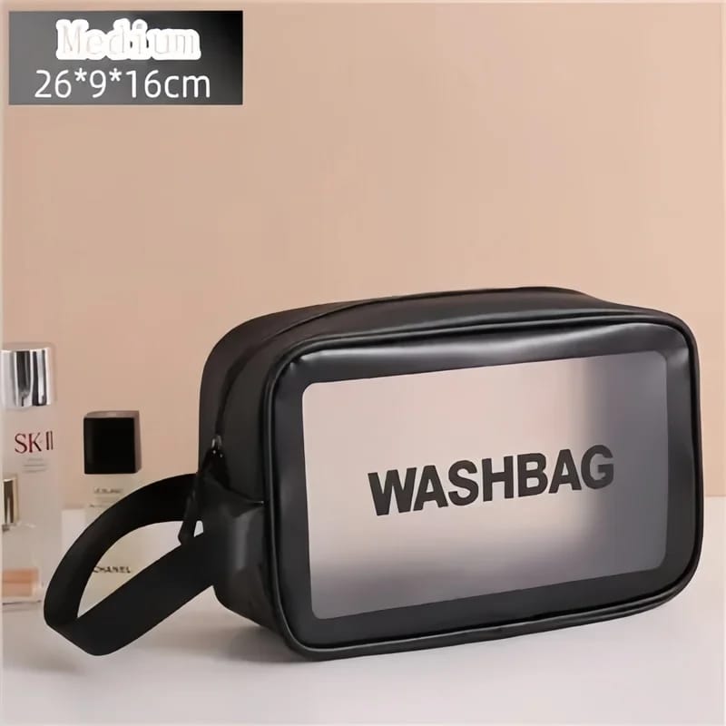 Portable Makeup Organizer Bag WASHBAG-Black Large14626(SA2405-119) Cosmetic Organizer Apricot