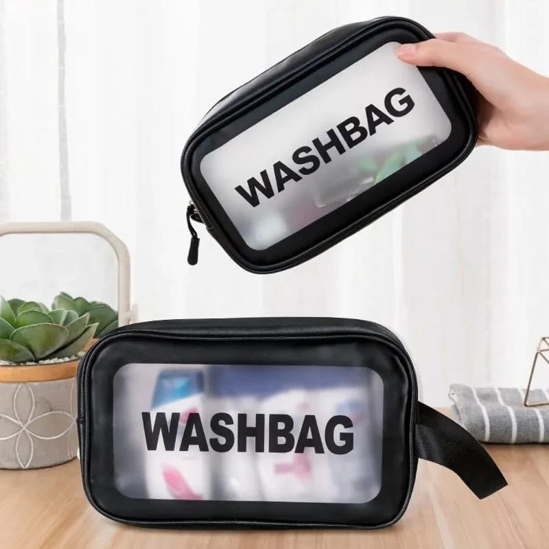 Portable Makeup Organizer Bag WASHBAG-Black Large14626(SA2405-119) Cosmetic Organizer Apricot