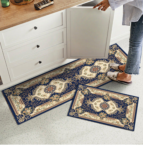 Premium Padded Anti slip Kitchen Mat Set-Turkish Pattern Rugs Apricot   