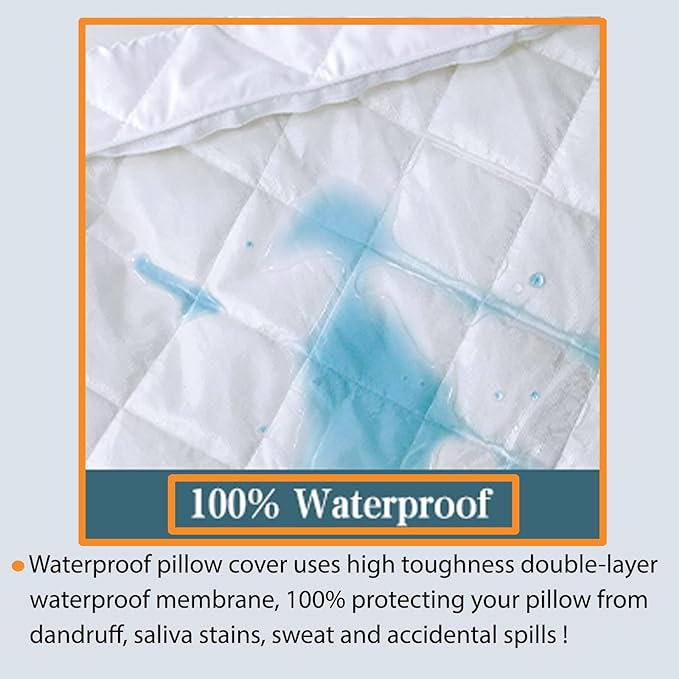 Quilted Pillow Protector-White FILLINGS The Apricot Linen   