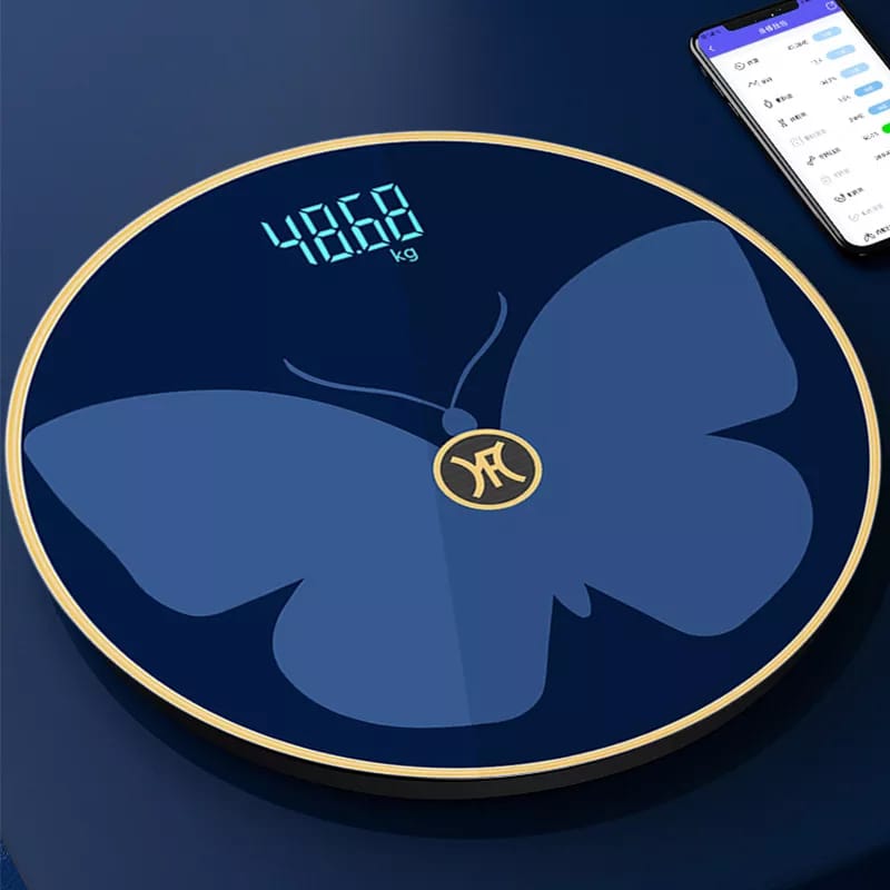 Rechargeable Digital Body Weight Scale(4610)-Butterfly Weight Scale Apricot   