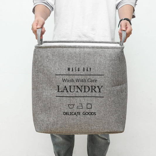 Rectangular Eva Collapsible Laundry Basket(2616)-Grey  Apricot   