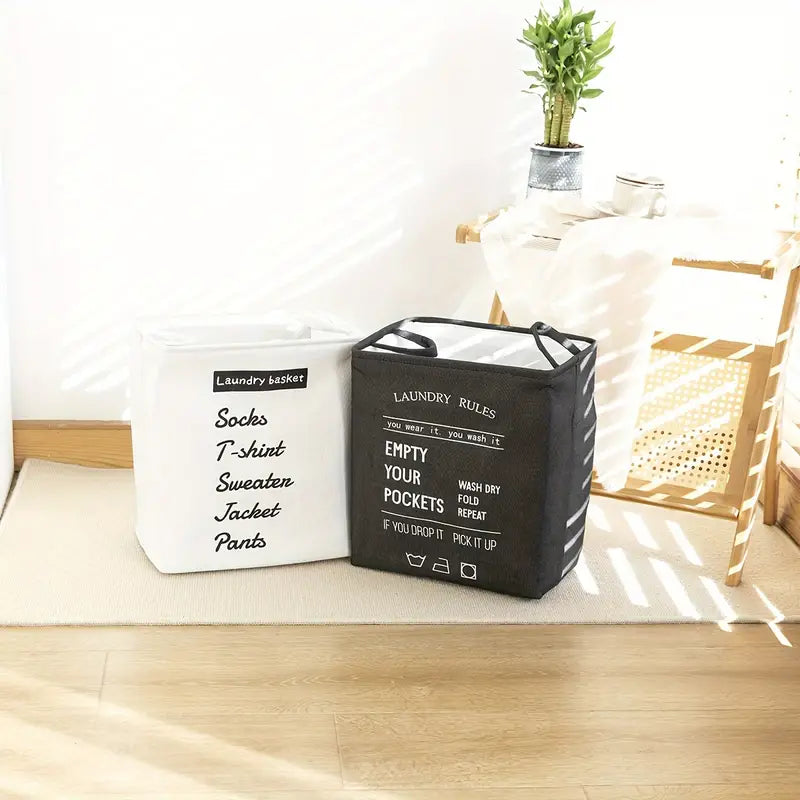 Rectangular Eva Collapsible Laundry Basket(2616)-White  Apricot   