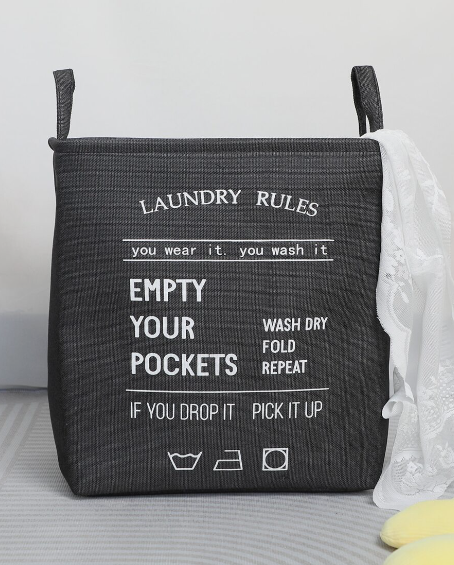 Rectangular Eva Collapsible Laundry Basket2616-Black  Apricot   