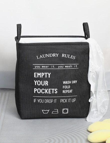 Rectangular Eva Collapsible Laundry Basket2616-Black  Apricot   