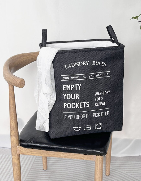 Rectangular Eva Collapsible Laundry Basket2616-Black  Apricot   