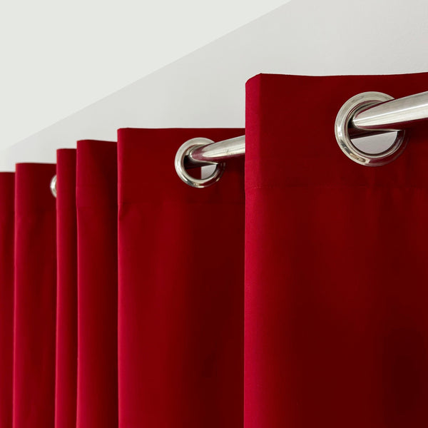 Plain Dyed Laminated Curtain-Red