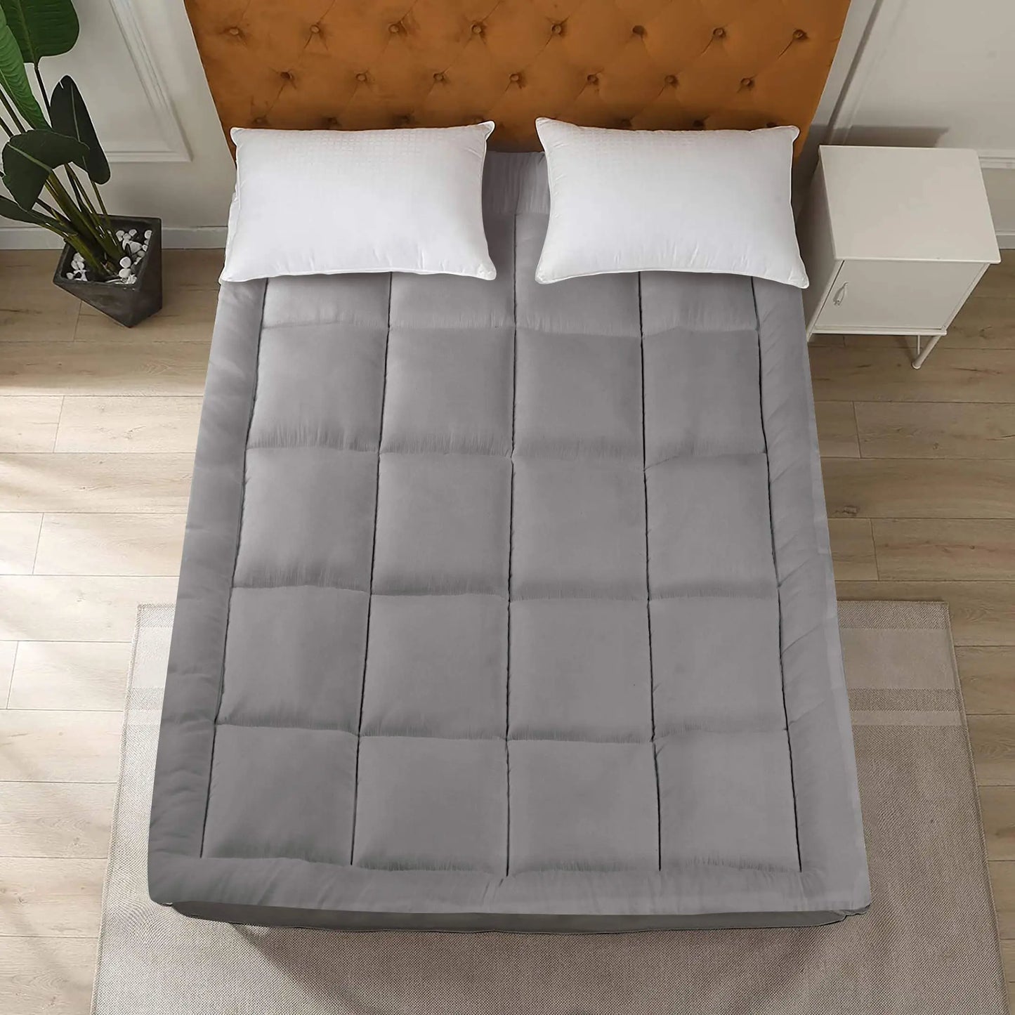 Winter Mattress Topper 700 GSM- Grey Comforters Apricot
