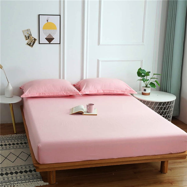 Rich Cotton Fitted Sheet-L/Pink Apricot