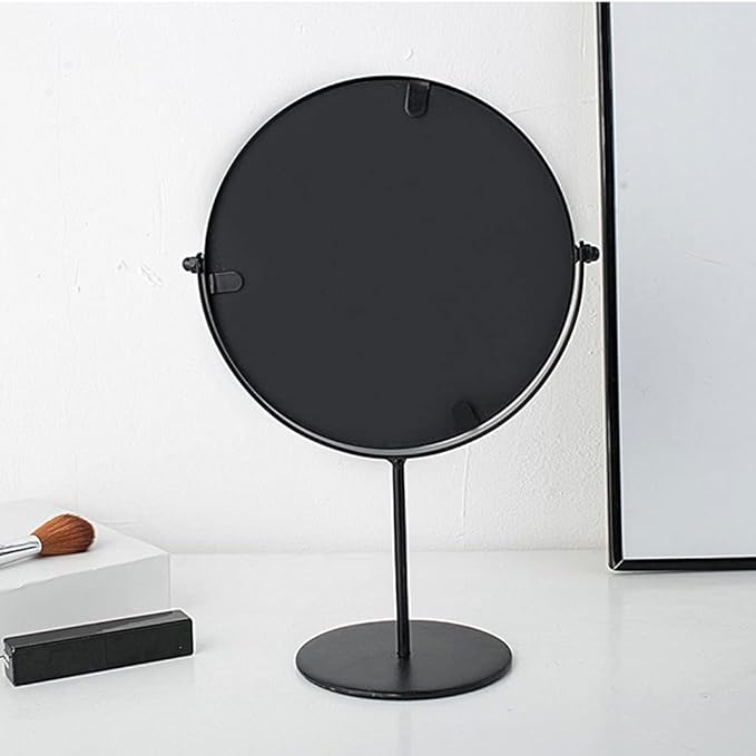 Rotatable Black Vanity Mirror-(5508)Round(SA2405-160) Cosmetic Organizer Apricot   