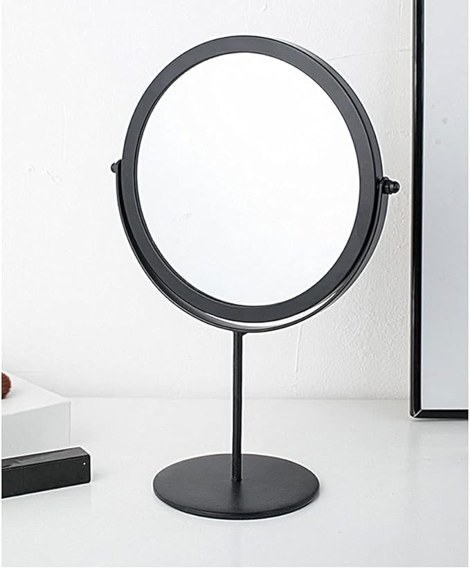 Rotatable Black Vanity Mirror-(5508)Round(SA2405-160) Cosmetic Organizer Apricot   