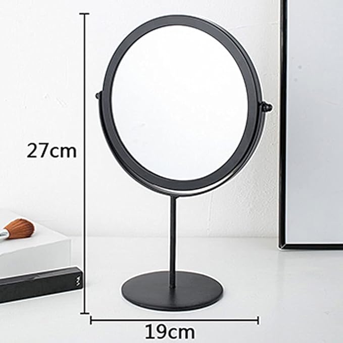 Rotatable Black Vanity Mirror-(5508)Round(SA2405-160) Cosmetic Organizer Apricot   