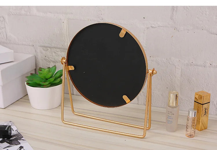 Rotatable Golden Vanity Mirror-(SA2405-157) Cosmetic Organizer Apricot   