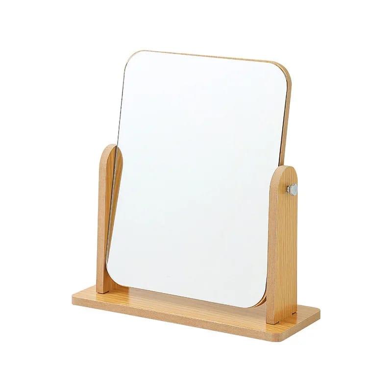 Rotatable Vanity Mirror-(5504)Wooden(SA2405-74 Cosmetic Organizer Apricot   