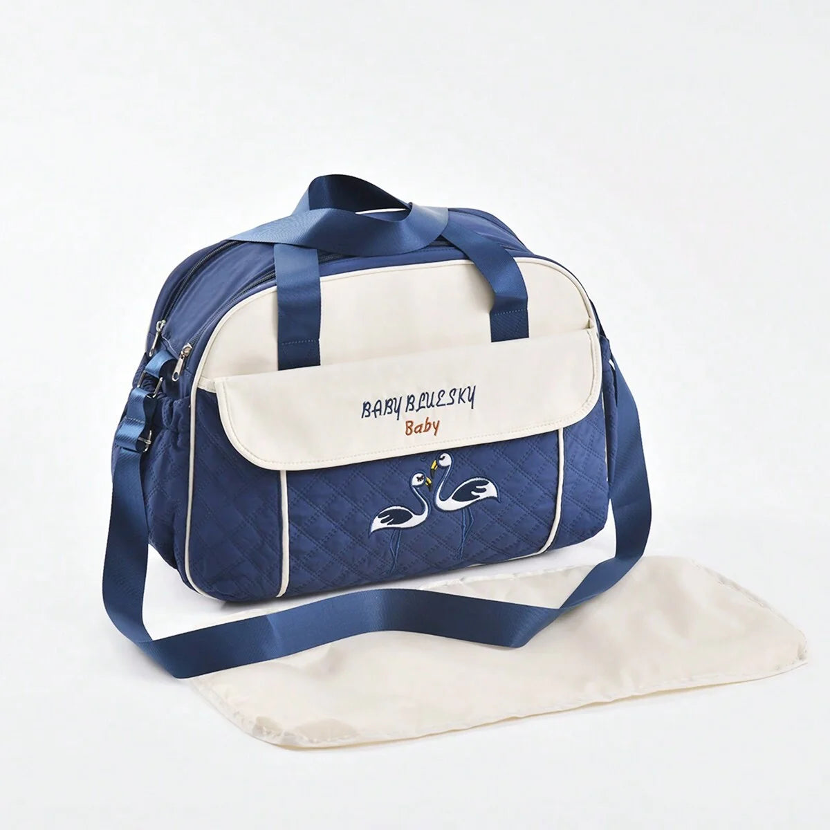 Multi function Mommy Bag with Large Capacity-SA2408-273(Blue) Blankets Apricot