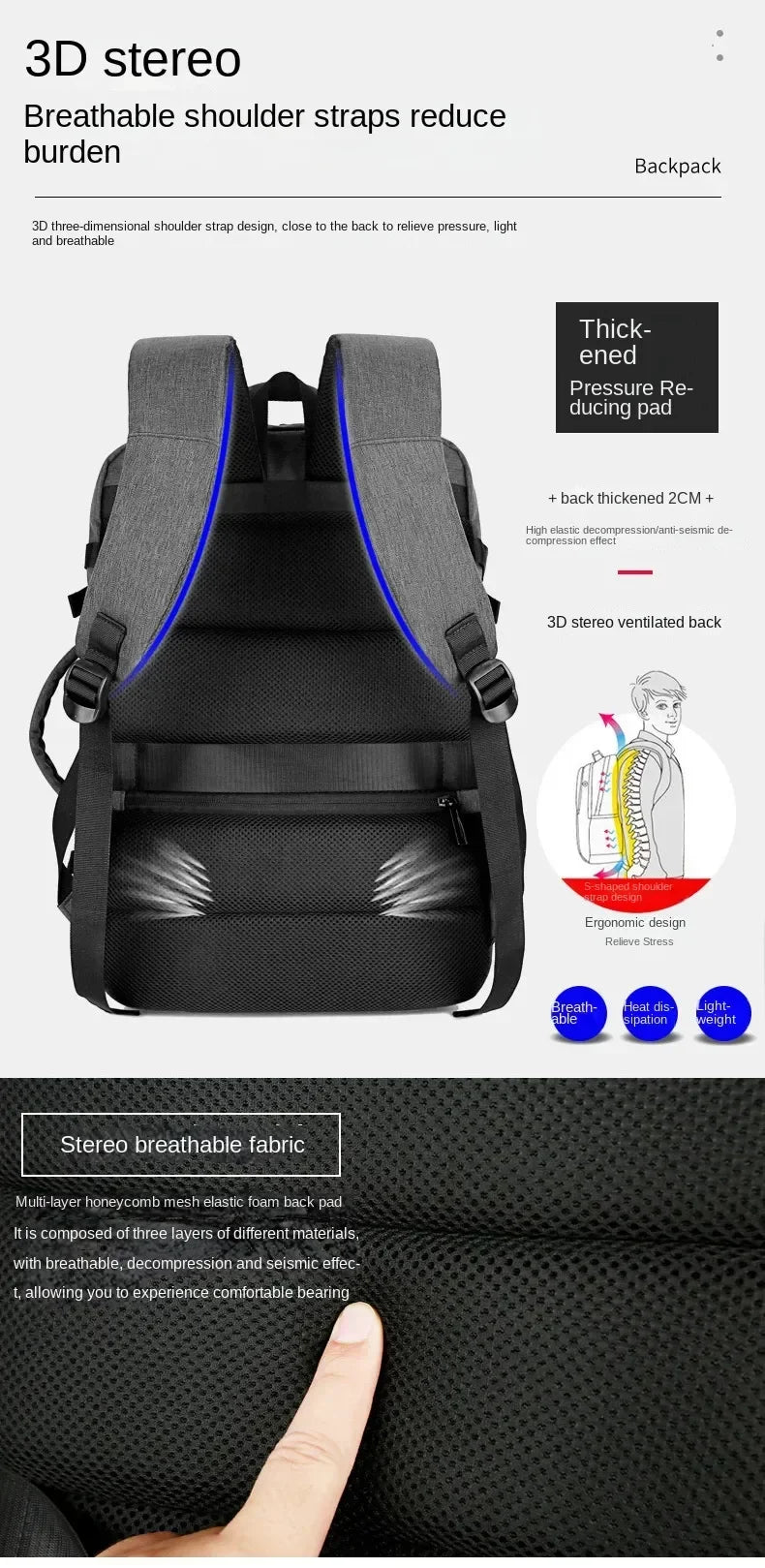 Large Capacity Multifunctional Extensible Rechargeable Hand-held Backpack-SA2408-271 Blankets Apricot