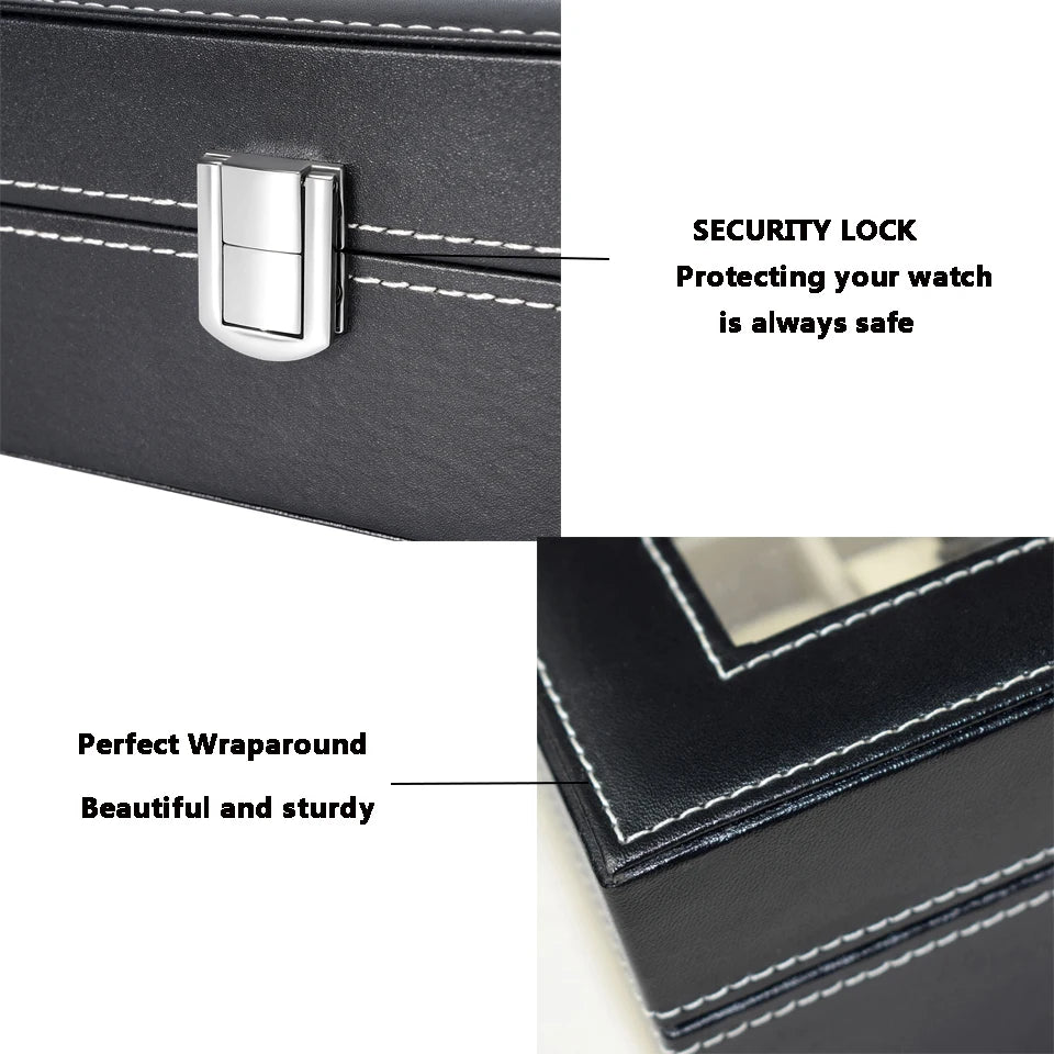12 Slots Watch Organizer-SA2411-56(Black) Watch box Apricot