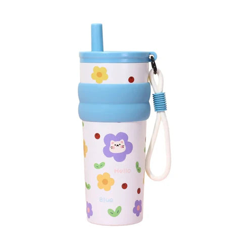 Stainless Steel Insulation Cup (SA2510-153)Floral Tumbler Apricot