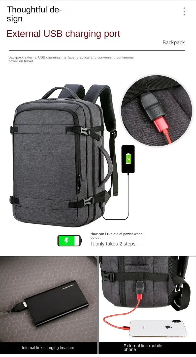Large Capacity Multifunctional Extensible Rechargeable Hand-held Backpack-SA2408-271 Blankets Apricot