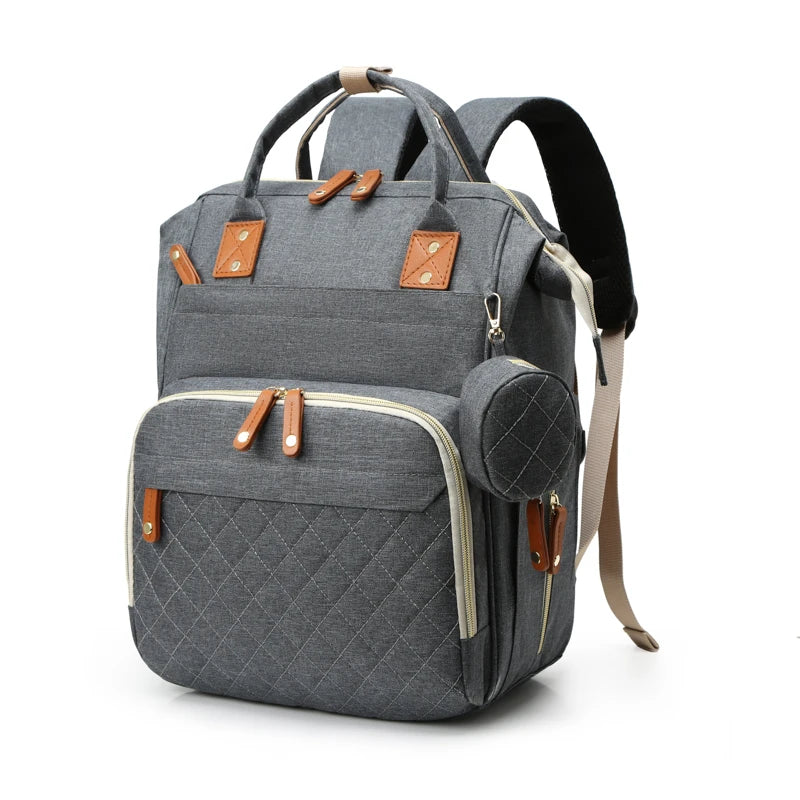 Large Diaper Backpack-SA2408-274(Grey) Blankets Apricot