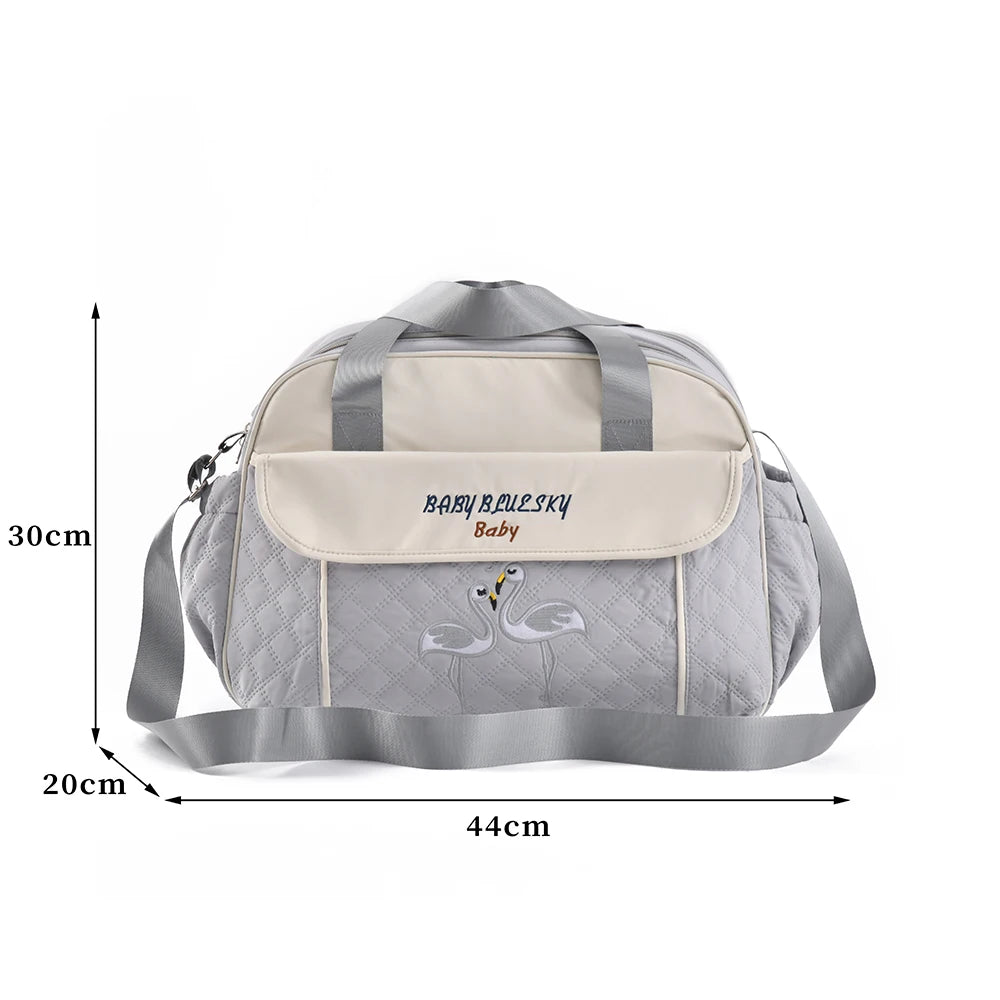 Multi function Mommy Bag with Large Capacity-SA2408-273(Grey) Blankets Apricot