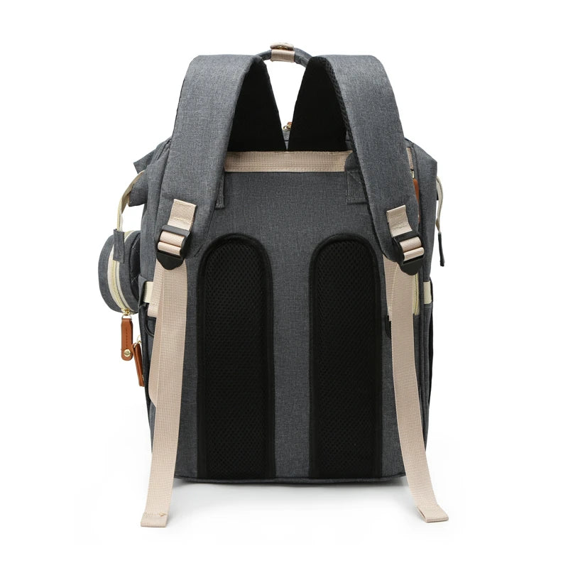 Large Diaper Backpack-SA2408-274(Grey) Blankets Apricot