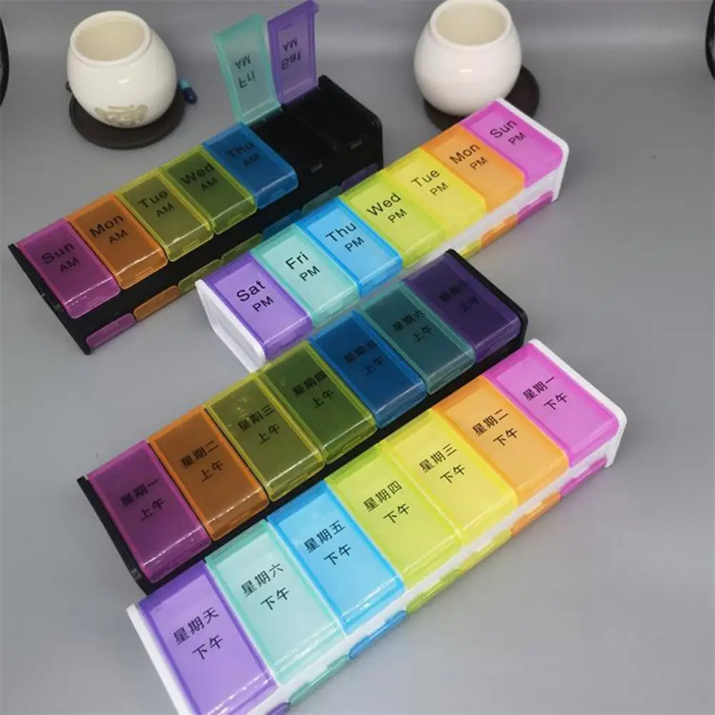 14 Grids Pill Container Pill Box Holder-SA2408-200 Apricot