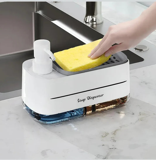 3-in-1 Hand and Dish Soap Dispenser (SA2510-013) cutlery holder Apricot