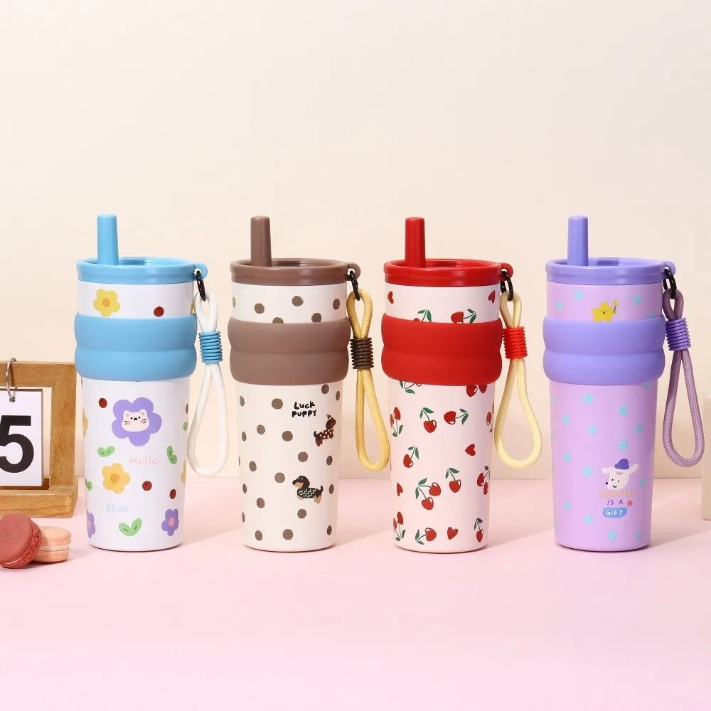 Stainless Steel Insulation Cup (SA2510-153)Floral Tumbler Apricot