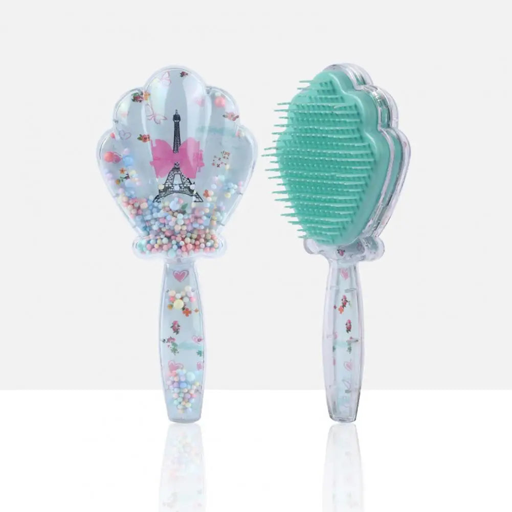 Shell Hair Brush with Handle hair brush Apricot   