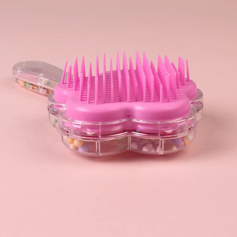 Shell Hair Brush with Handle hair brush Apricot   